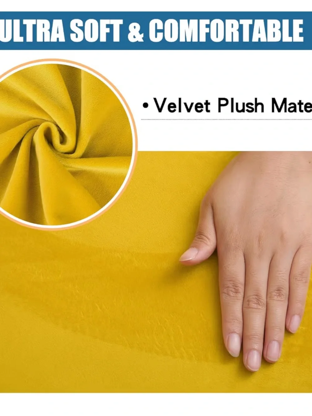 Dining Room Velvet Seat Covers - Mustard Yellow (4-pack)